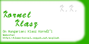 kornel klasz business card